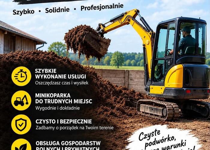 Grajewo ogłoszenia: Wyrzucanie obornika w małych pomieszczeniach.